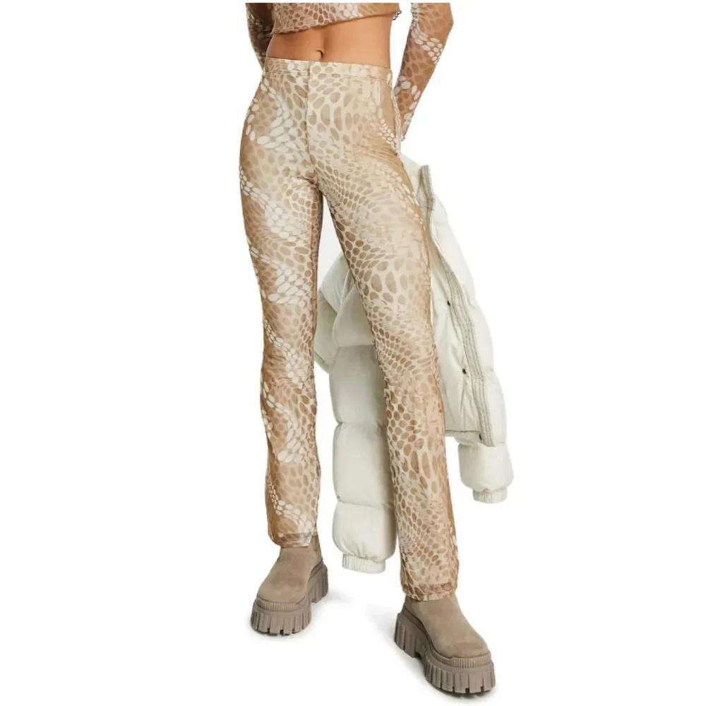 Topshop Flare Python Print Pants - Picture 2 of 4